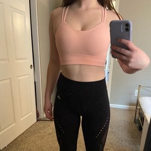 Lululemon Like A Cloud Longline Ribbed Bra Pink